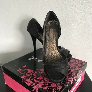 Qupid Platform Black Heels